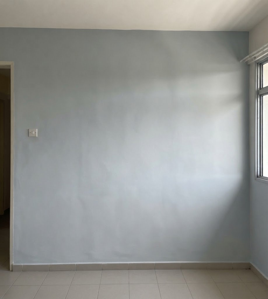 Same wall freshly repainted